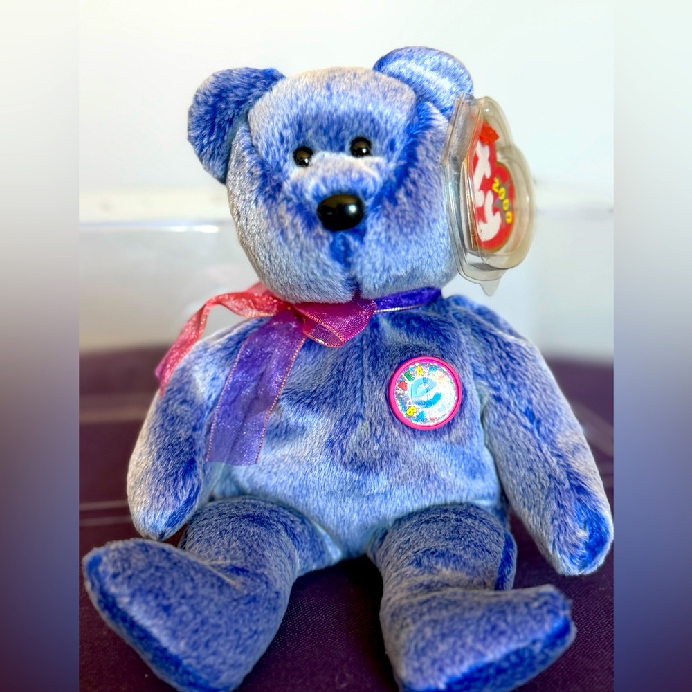 Ty Beanie Baby Retired 2000! Periwinkle- Celebrating Cyberapace, New Internet
